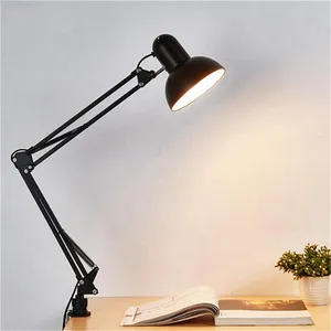 Flexible Long Swing Arm Led Desk Lamp Clip Desk Lamp Multi-Joint Led Reading Light Eye-Care Led Table Lamp for home