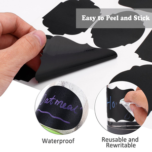 <span class=keywords><strong>Amazon</strong></span> Vente Chaude Étiquettes de Tableau Noir Tableau Réutilisable Autocollants pour Bocaux Mason-Avec 4 <span class=keywords><strong>Craie</strong></span> - Product Image 2