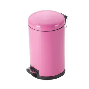 Popular Selling Stainless Steel Trash Can Eco Friendly Pink Color Dustbin