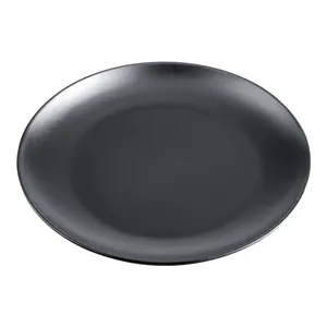 FPJJ150017 Kitchen Dessert Customized Plate Dinnerware 9 Inch Matte Black Melamine Plate