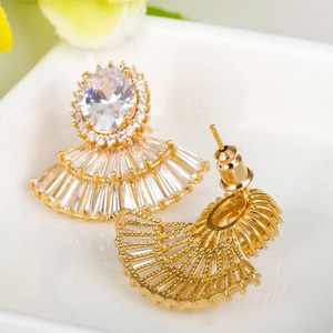 Teemi gros Livraison gratuite 2015 HOT SELL luxe 18K Champagne Or Zircon <span class=keywords><strong>Cristal</strong></span> Femme Mode de mariée Boucles d'oreilles Wire - Product Image 3