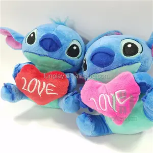 HI CE Stich Pasangan Karakter Film Stich dengan Jahitan Hati Boneka Mewah Stitch Mewah untuk Hadiah Hari Valentine