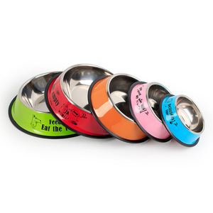 Cartoon Colorful Stainless Steel Pet Feeder <strong>Bowl</strong> and Water <strong>Bowl</strong> <strong>Metal</strong> <strong>Dog</strong> <strong>Bowls</strong> - Product Image 2
