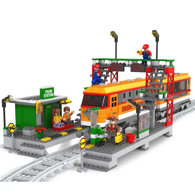 Treni divertente edilizia building blocks giocattoli educativi per bambini per il commercio all'ingrosso