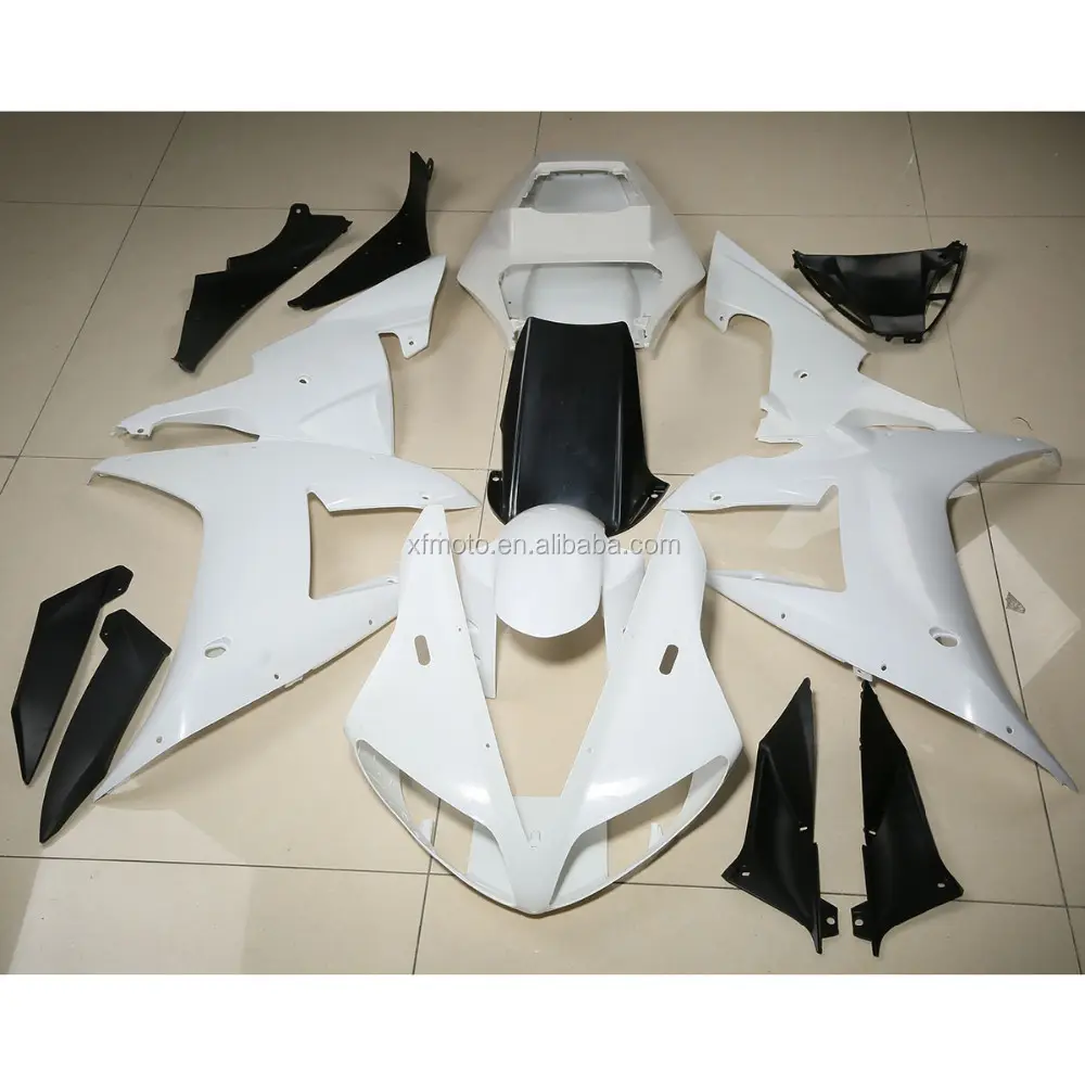 Bộ Phụ Kiện Thân Xe Bằng Nhựa ABS Fairing Cho YAMAHA YZF R1 YZF-R1 2002 2003 Màu Trắng Không Sơn