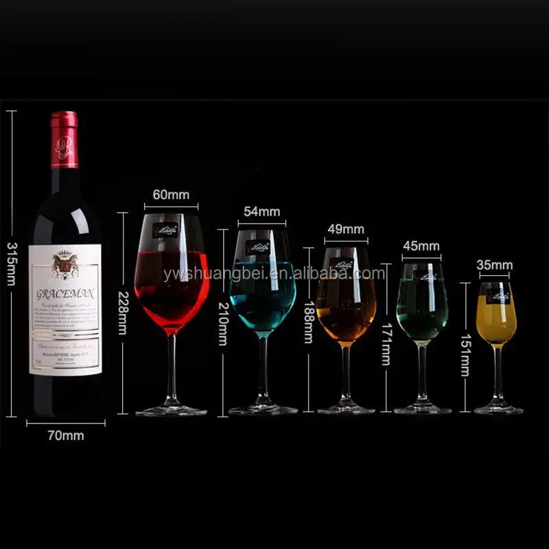 Mesa de comedor de vidrio de vino de 6 Unid caja de regalo romano serie