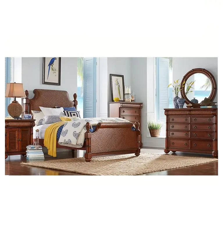 Barato king tamanho do quarto de madeira conjuntos de design de cama de madeira