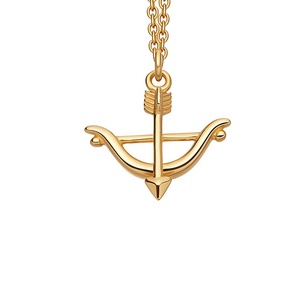 Gemnel 925 Zilveren 18K Gouden Pijl En Boog Hanger Sieraden Ketting Vrouwen