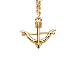 Gemnel 925 silver 18k gold bow and arrow pendant jewellery necklace women