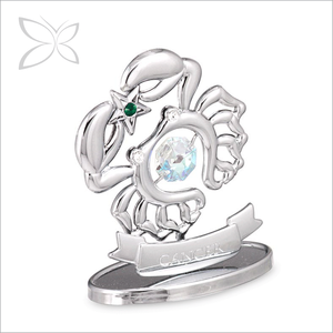 คริสตัลคราฟต์ งานสั่งทำ คริสตัลชุบโครเมียม งานศิลปะพื้นบ้าน แกะสลักด้วยเลเซอร์ รูปปั้นสัญลักษณ์ราศีมะเร็ง คริสตัลเจียระไนแบบบริลเลียนต์คัท - Product Image 3