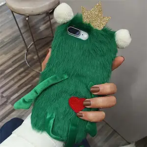 Custodia per iPhone 6 6plus 7plus 8plus X Xs 11 12 14 Max con Pelliccia Sintetica Calda, Design a Forma di Animale, Cover Posteriore alla Moda - Product Image 1