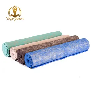 Natural有機非毒性エコフレンドリーなジュートヨガマットとカスタムロゴ/Natural Rubber Anti-Tear Eco Jute Cotton Yoga Mat
