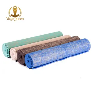 Atacado personalizado impressão juta yoga mat/ anti slip grosso tapete de yoga juta com alta qualidade