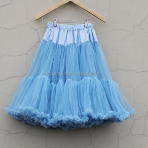 Suave nailon gasa azul claro adulto Pettiskirt más tamaño mullido señora <span class=keywords><strong>falda</strong></span> para venta al por mayor - Product Image 1