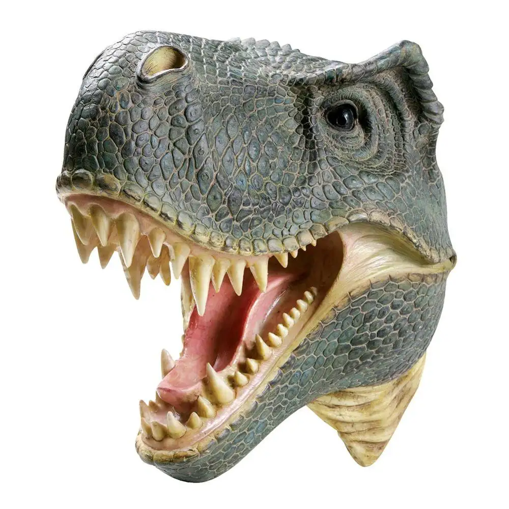 Polyresina cabeça de animal tiranossaios rex, montagem na parede escultura-3d realista look
