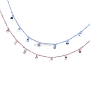 Promosi 2022 USA Jual Panas CHARM Choker Titik Kecil Bulat Charm Statement Simple Kalung Drop Shipping