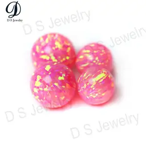Wholesale price ball shape synthetic fire opal loose gemstones price