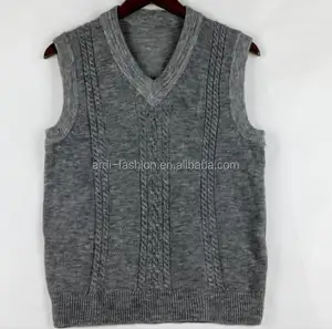 cheap mens v neck woolen cable knittedl knitted sweater vest