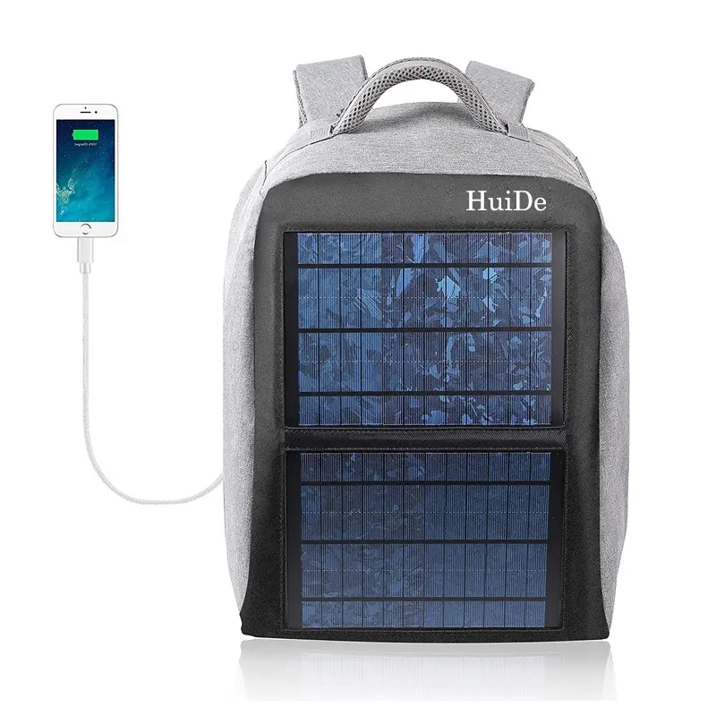 Wasserdichte Anti-Diebstahl Solar Power Solar Rucksack Schnelle Lade Camping Wandern Daypack 12 W Solar Panel Ladegerät