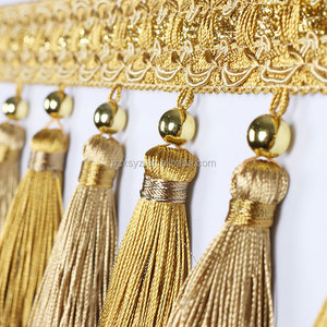 Tende con <span class=keywords><strong>frange</strong></span> in nappa all'ingrosso finiture e <span class=keywords><strong>frange</strong></span> in pizzo di cotone nappa per tende e tappeti - Product Image 6