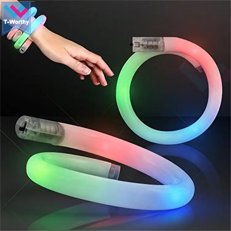 T-Worthy Cheap Party Supplier Flashing LED Light Up Wrap Around Tube Bracelet