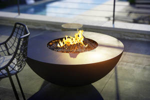 Corten الصلب غطاء وعاء شفاف/نصف الكرة حفرة معدنية للحريق شبكات شواء - Product Image 6