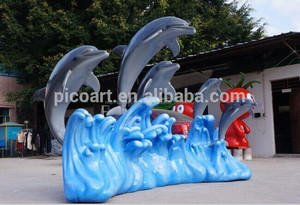 escultura de fibra de vidrio, escultura de <span class=keywords><strong>delfines</strong></span> para la decoración del parque - Product Image 1