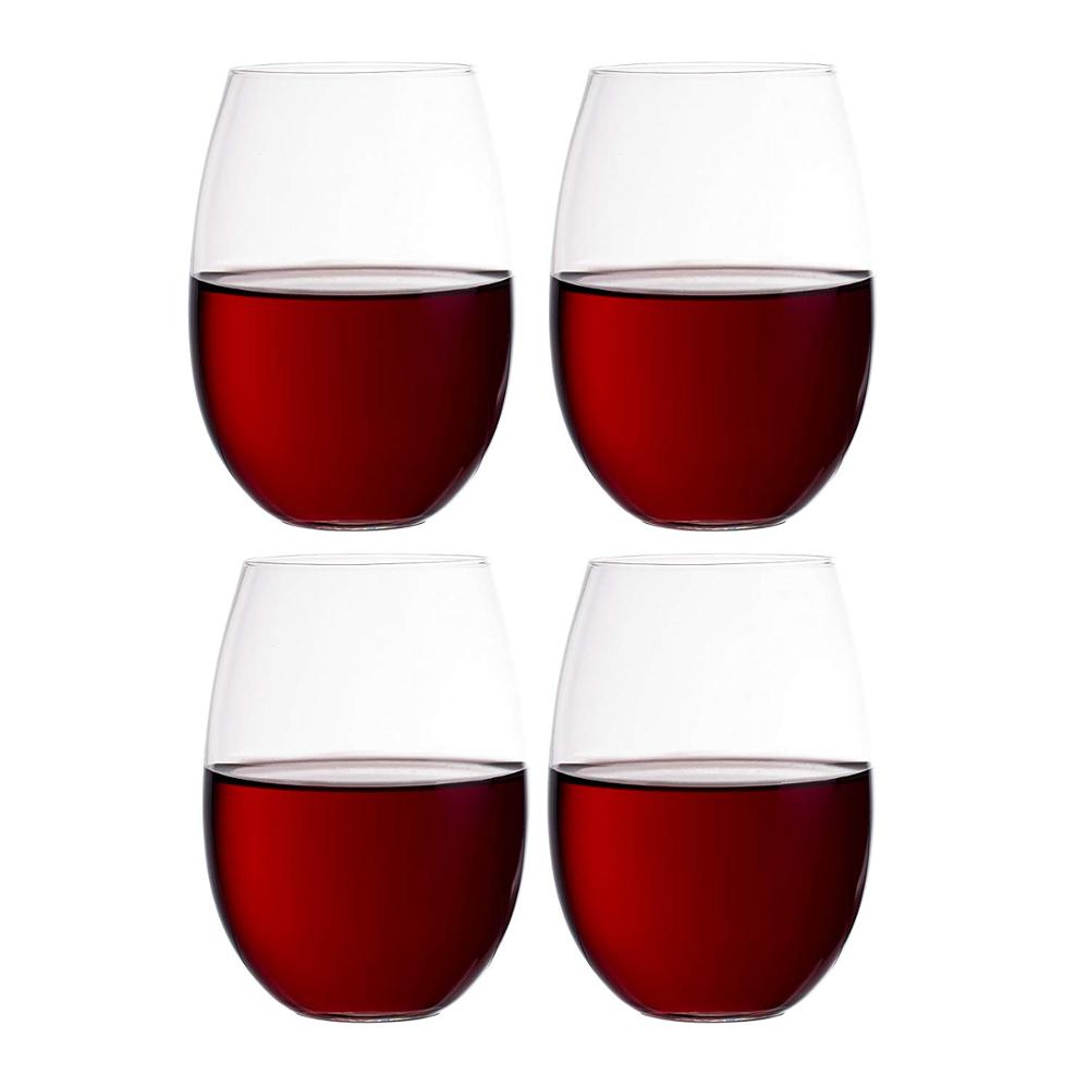 Wedding Gifts Perfect Wine Glasses  Lead Free Crystal Stemless Wine Glass Set of 4