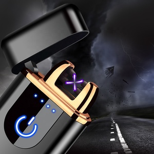 Accendino Elettronico Ricaricabile in Lega di Zinco dal Design Classico, <span class=keywords><strong>Antivento</strong></span>, con Batteria al Litio, per Sigarette, Campeggio e Uso Esterno Portatile - Product Image 1