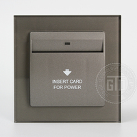 Interruptor de Tarjeta RF de Vidrio Templado Gris de 220 V CA, 40 A, 8000 W, Diseño Exclusivo para Hoteles Inteligentes