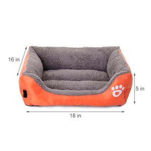 Cama suave y lavable Rectangular para mascotas, cesta cálida con forro polar para la mayoría de las mascotas - Product Image 3