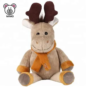 Promotion Gift 2019 새 크리스마스 순록 봉 제 Moose Toy 와 스카프 OEM Custom Cute 만화 박제 동물 Deer Elk 봉 제 장난감