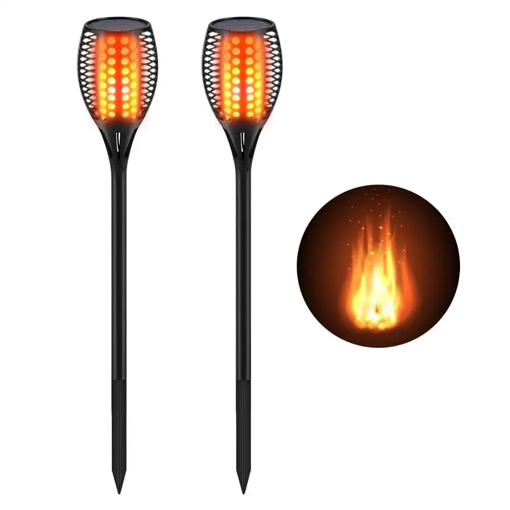 Solar Light,Path Torches Dancing Flame Lighting 96 LED Flickering Torches Outdoor Waterproof Garden Decorations