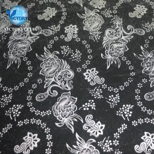 92 Polyester 8 Spandex 4 Ways Stretch Rose Wild Flowers Travel Knit Emboss Korea Velour Velvet Fabric for Evening Dresses Sofa