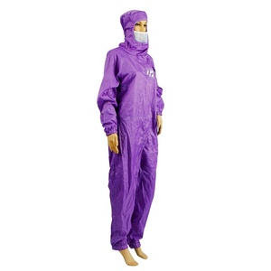 <span class=keywords><strong>autoclave</strong></span> Sala electrónica esd rejilla blanca ropa de protección antiestática mono con capucha bata de laboratorio traje - Product Image 1
