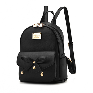 0901 Five Color Wholesale Custom Fashion Outdoor Mini <strong>Small</strong> Zippers Stylish Cute Travel PU <strong>Leather</strong> Black Women <strong>Backpack</strong> - Product Image 2