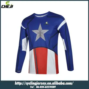 New Cheji Hero série Captain America manches longues T chemises vêtements de cyclisme et gros t-shirt