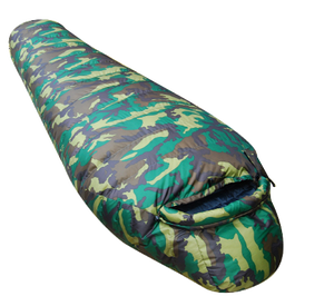 Saco de dormir de nailon de camuflaje para acampada al aire libre, relleno de plumón de pato, momia - Product Image 1
