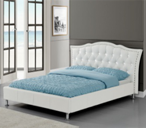 Cama de PU de piel sintética con diseño exclusivo italiano copetudo y clavado - Product Image 3