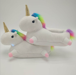 Plush Unicorn <strong>Slippers</strong> White Warm <strong>Novelty</strong> House <strong>Slippers</strong> - Product Image 4