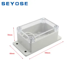 F4-2T IP65 Plastic Waterproof Junction Box Enclosure with Transparent Cover 100*68*50mm
