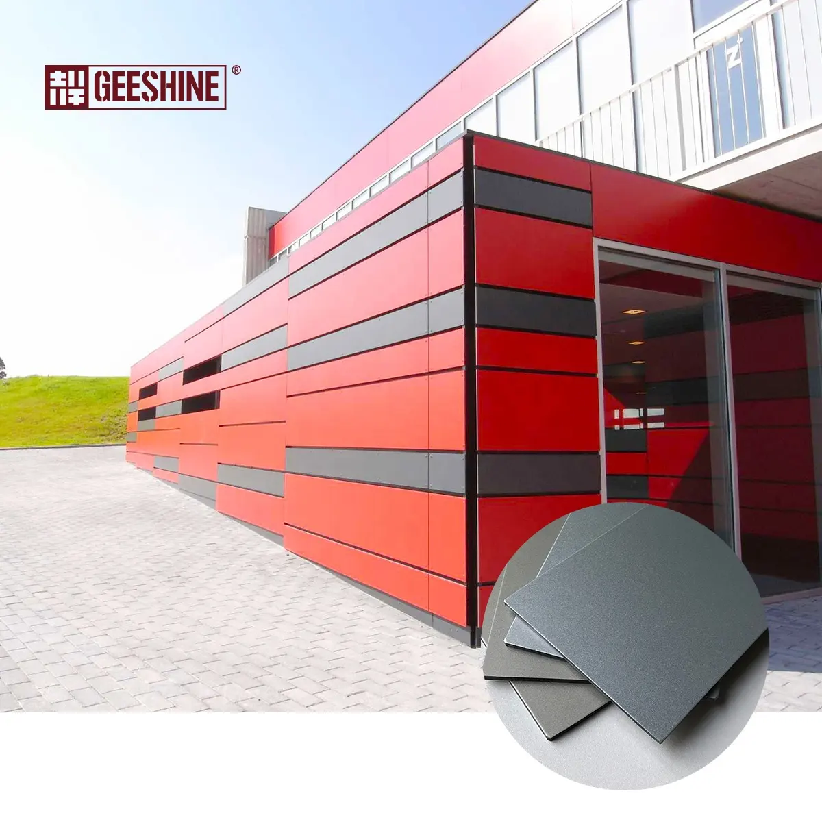 China Lieferanten Weit Anwendung Rot Farbe Aluminium Metall Wand Panel ACP Aluminium-verbundplatten für Outdoor Gebäude Fassade