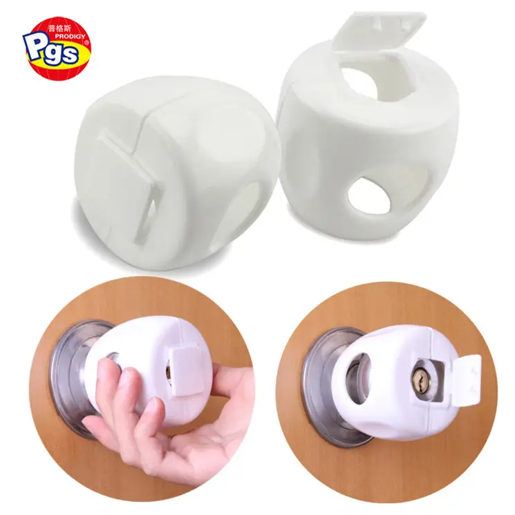 Cylinder lock door knob cover child safety plastic lock