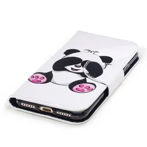 Luxury Cartoon Animal Leather Wallet Case Protector Cover With Kickstand Custom Smartphone Wallet For iPhone 7 Case Stylish