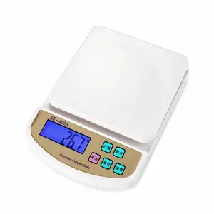 Plastic Digital Weigh Kitchen Scale Hot Selling 1kg,2kg/0.1g 12 Months CE ROHS FCC Tare Function Blue Backlight 2*AAA Batteries