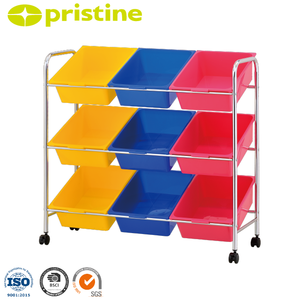 Ensemble de chariots modernes à 9 tiroirs en PP Meubles de rangement taïwanais de qualité pour les enfants et l'école Vente en gros de ménage Fabricant - Product Image 1