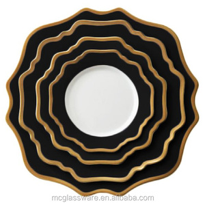 Service d'assiettes à dîner de la série, artisanal, en porcelaine, aux rayures, <span class=keywords><strong>vert</strong></span> Aqua, pour le mariage, nouvelle collection - Product Image 6