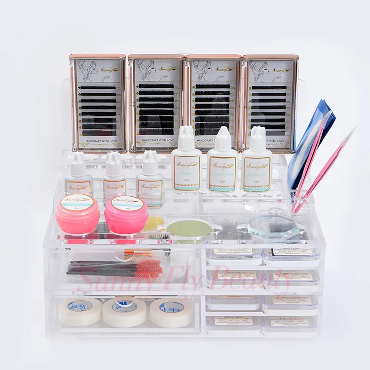 Private logo acrylic makeup cosmetic eyelash extension case storage box