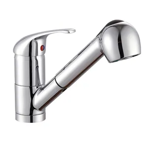 Solid brass chrome plated basin sink kitchen faucet mixer taps made in china abs handset watermark approval Pull Out