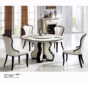 Moderne marbre top salle à manger ronde grande taille abordable cuisine dîner table - Product Image 1
